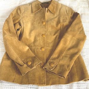Liz Claiborne Suede Lined, Button Down Jacket, Size M